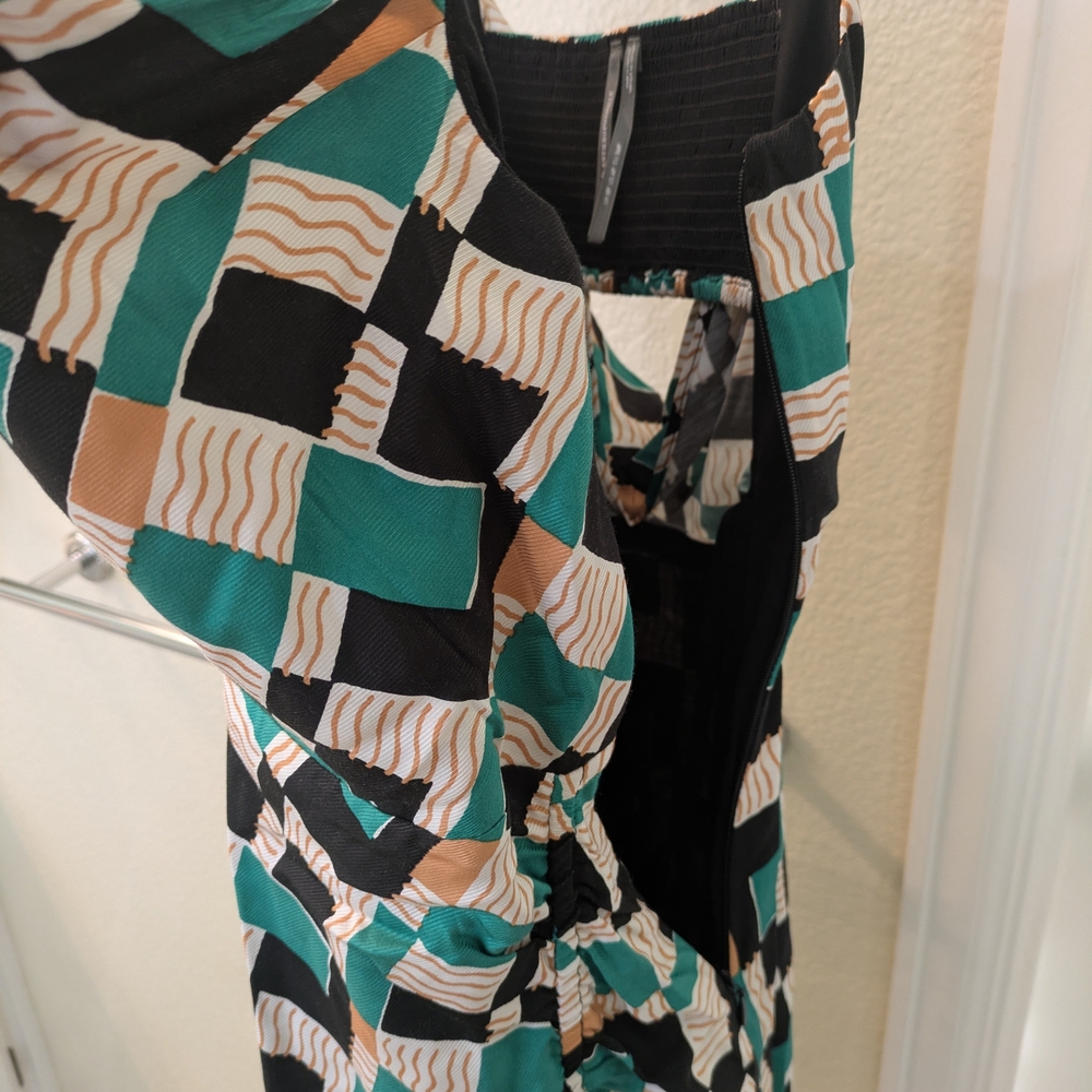 NWT - Anthropologie Asymmetrical Dress in Teal and Black - Picture 9 of 11